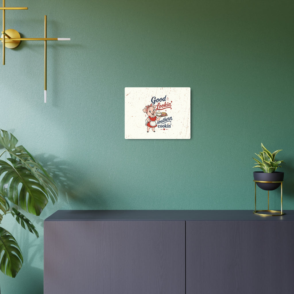 Good Lookin' Southern Cookin' Piggy - Metal Wall Art