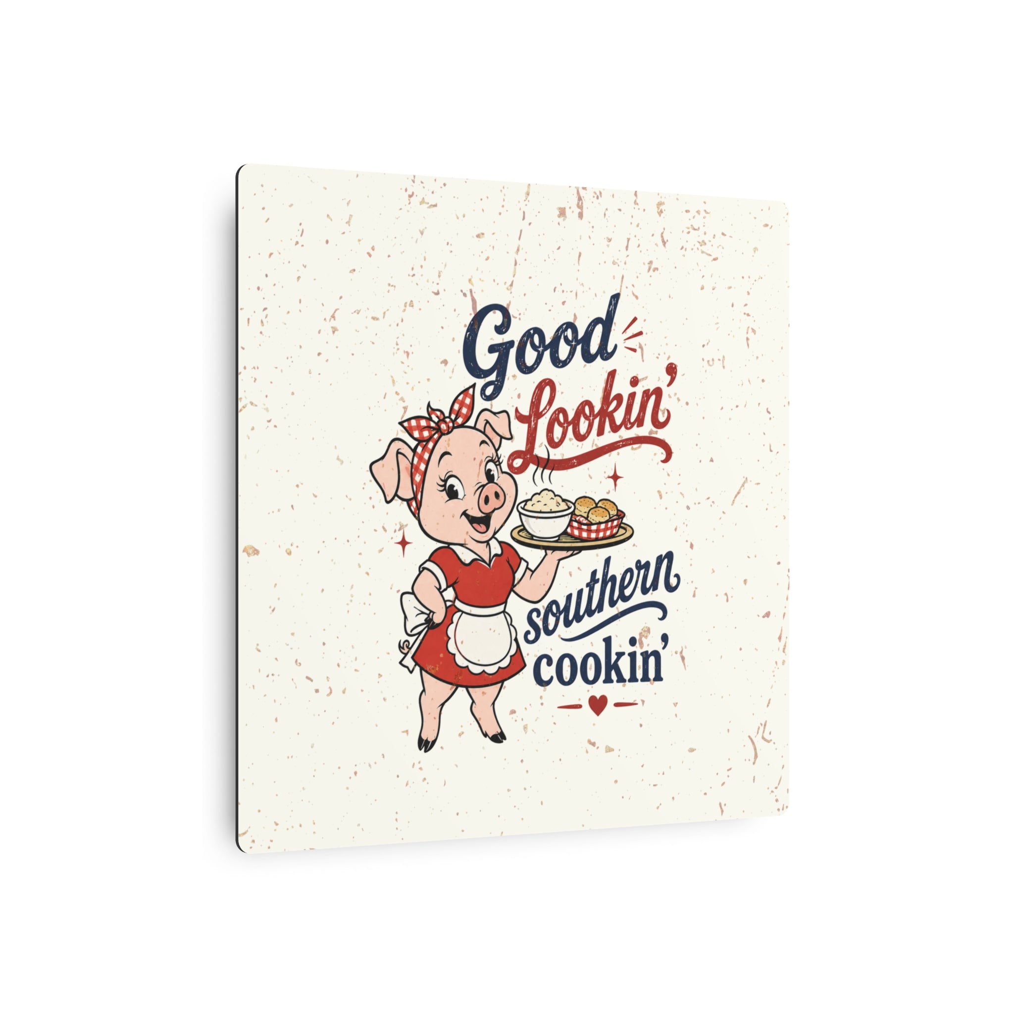 Good Lookin' Southern Cookin' Piggy - Metal Wall Art