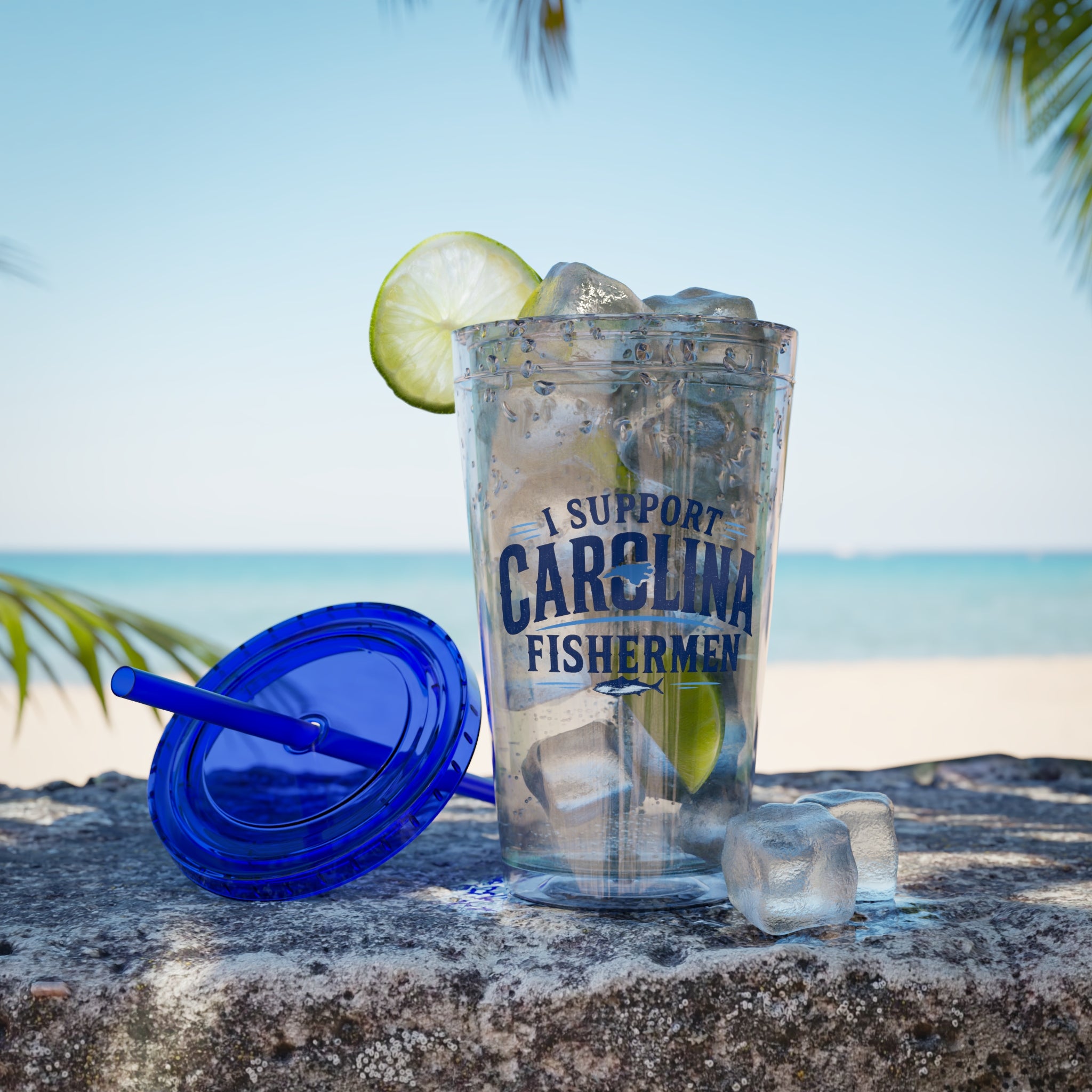 I Support Carolina Fishermen - Clear Tumbler