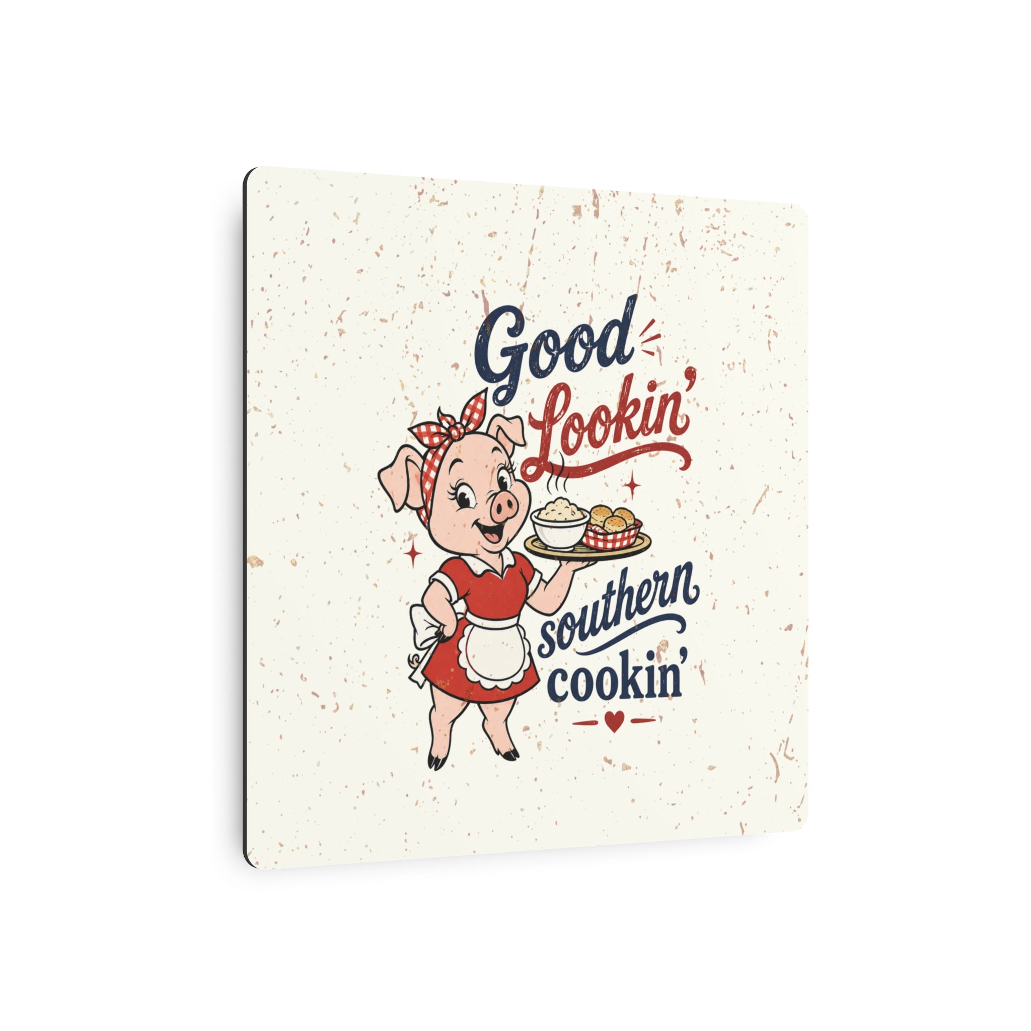 Good Lookin' Southern Cookin' Piggy - Metal Wall Art