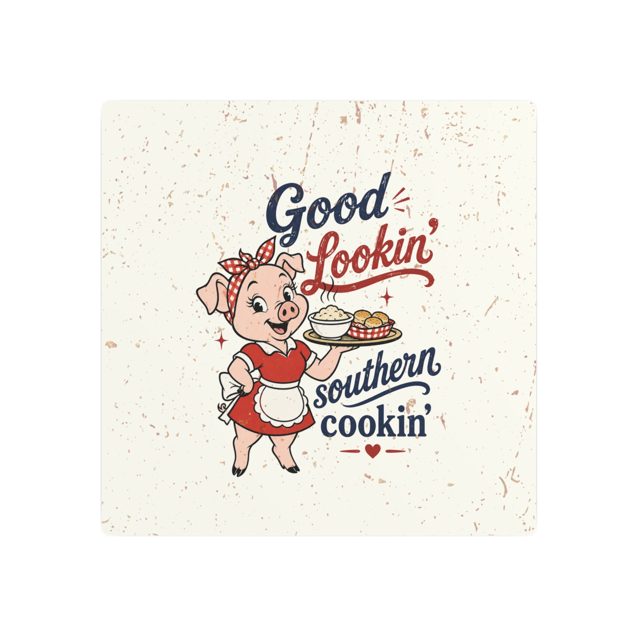 Good Lookin' Southern Cookin' Piggy - Metal Wall Art