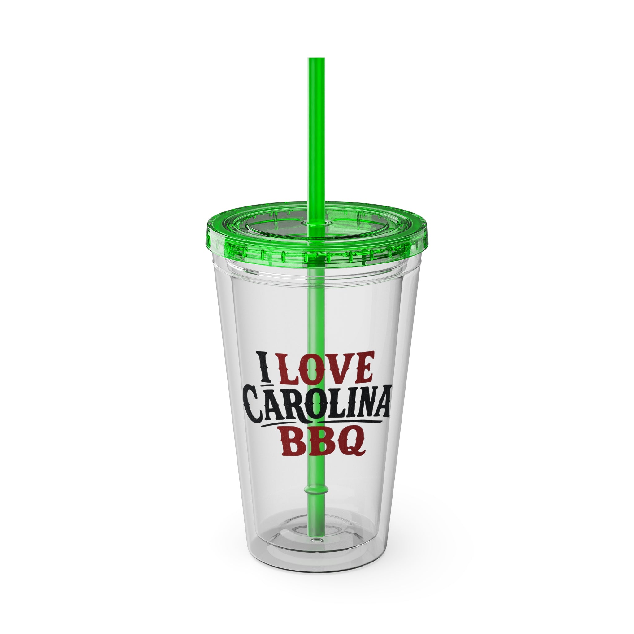 I Love Carolina BBQ - Clear Tumbler