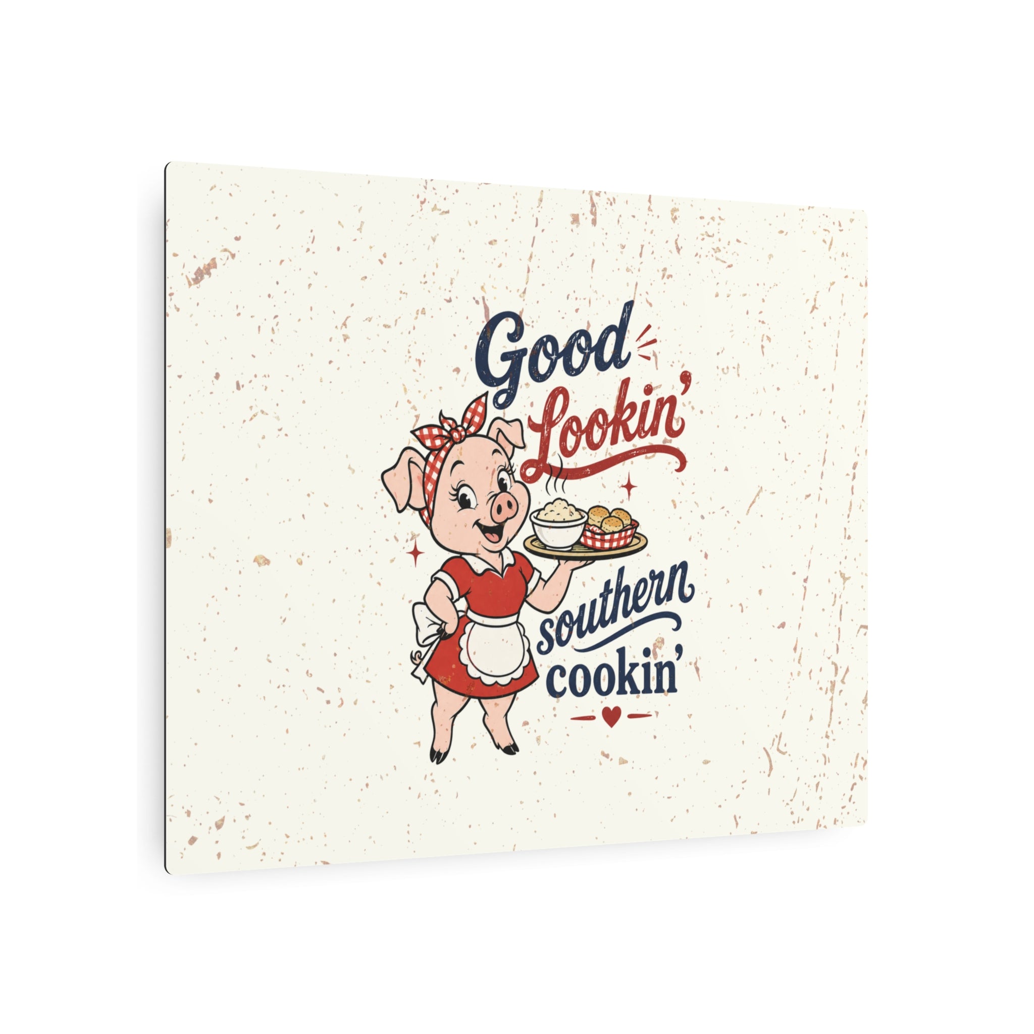 Good Lookin' Southern Cookin' Piggy - Metal Wall Art