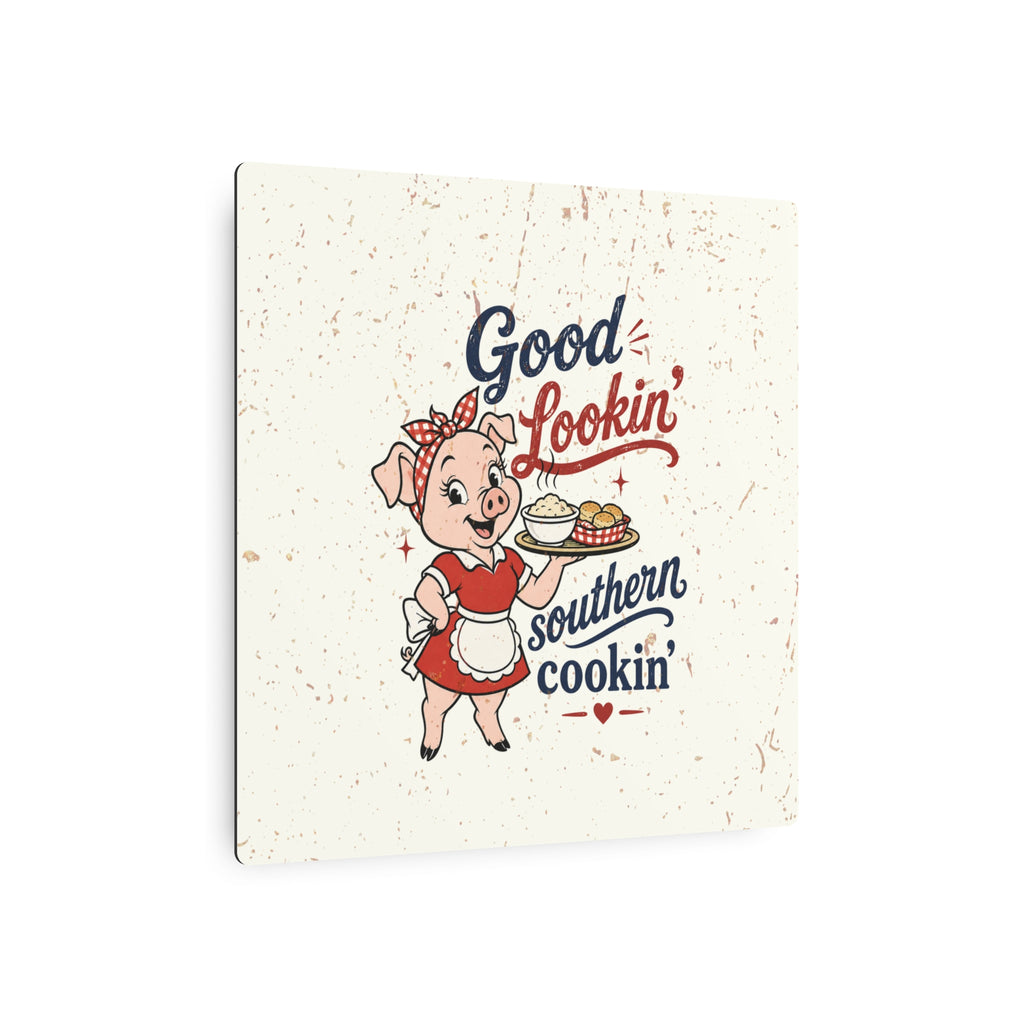 Good Lookin' Southern Cookin' Piggy - Metal Wall Art