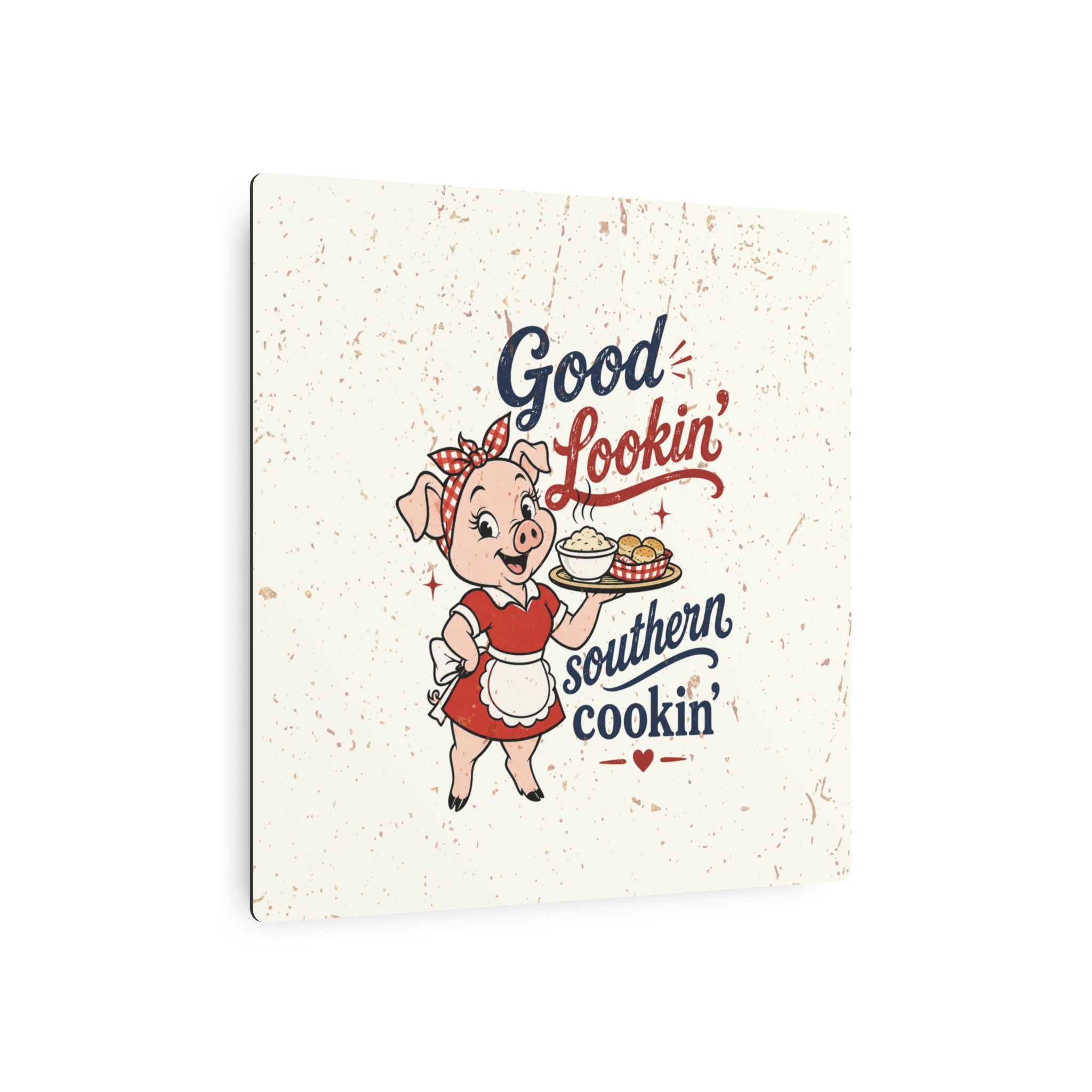 Good Lookin' Southern Cookin' Piggy - Metal Wall Art