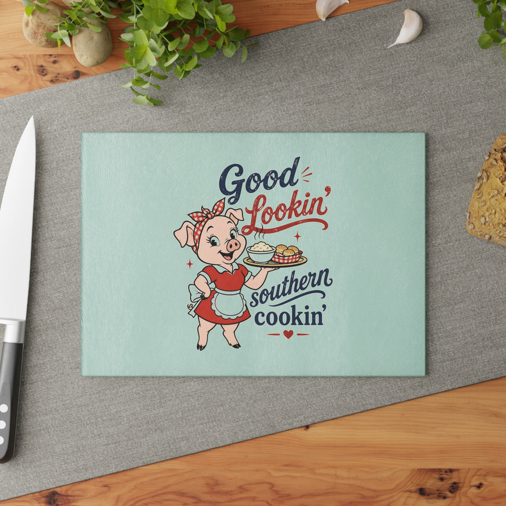 Good Lookin' Southern Cookin' - Glass Cutting Board