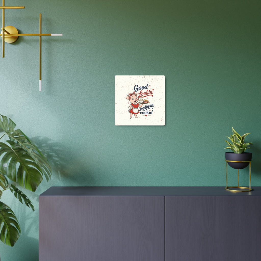 Good Lookin' Southern Cookin' Piggy - Metal Wall Art