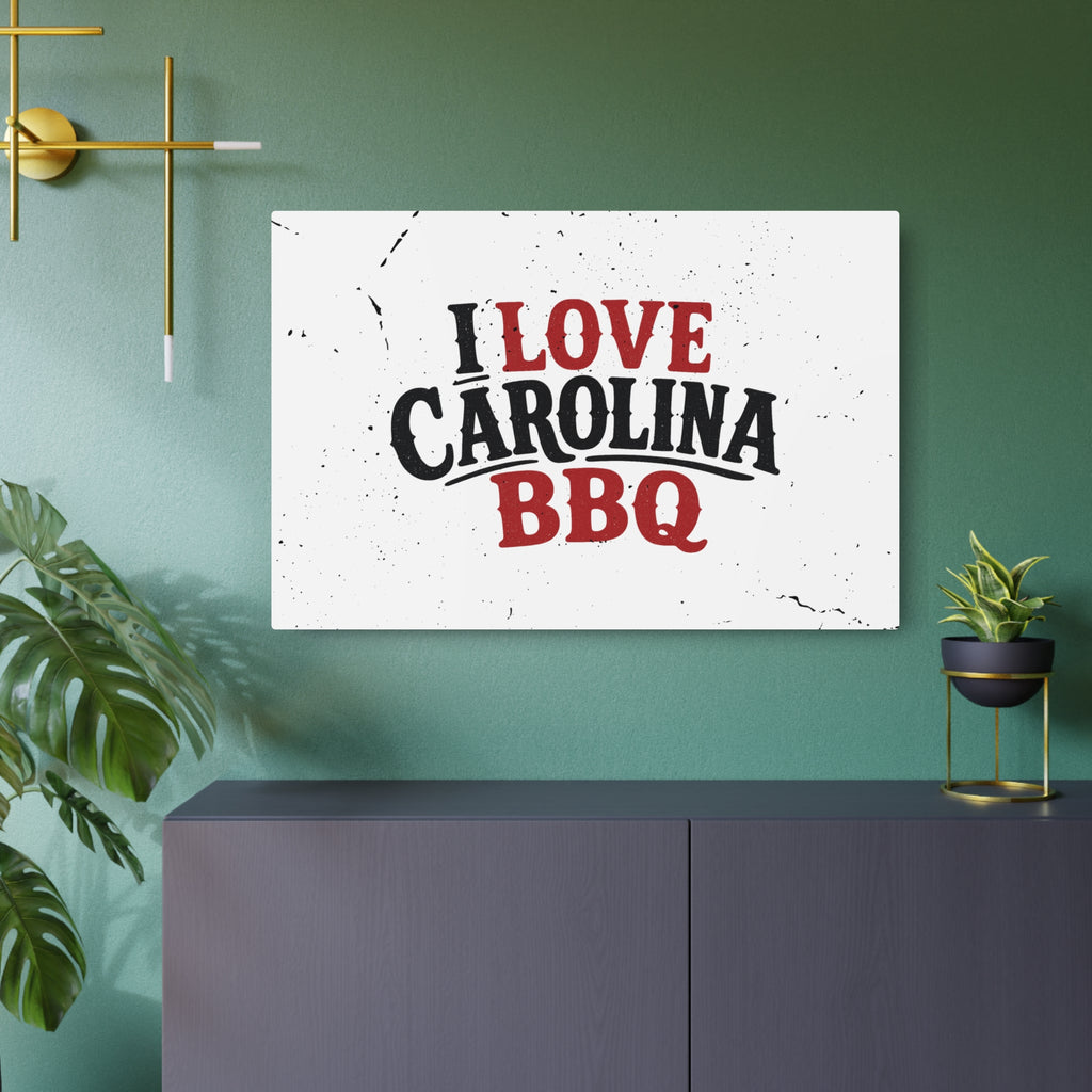 I Love Carolina BBQ - Metal Wall Art