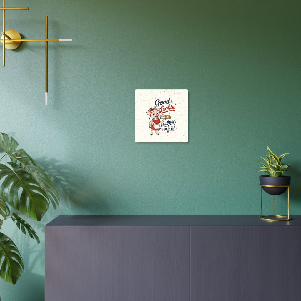 Good Lookin' Southern Cookin' Piggy - Metal Wall Art