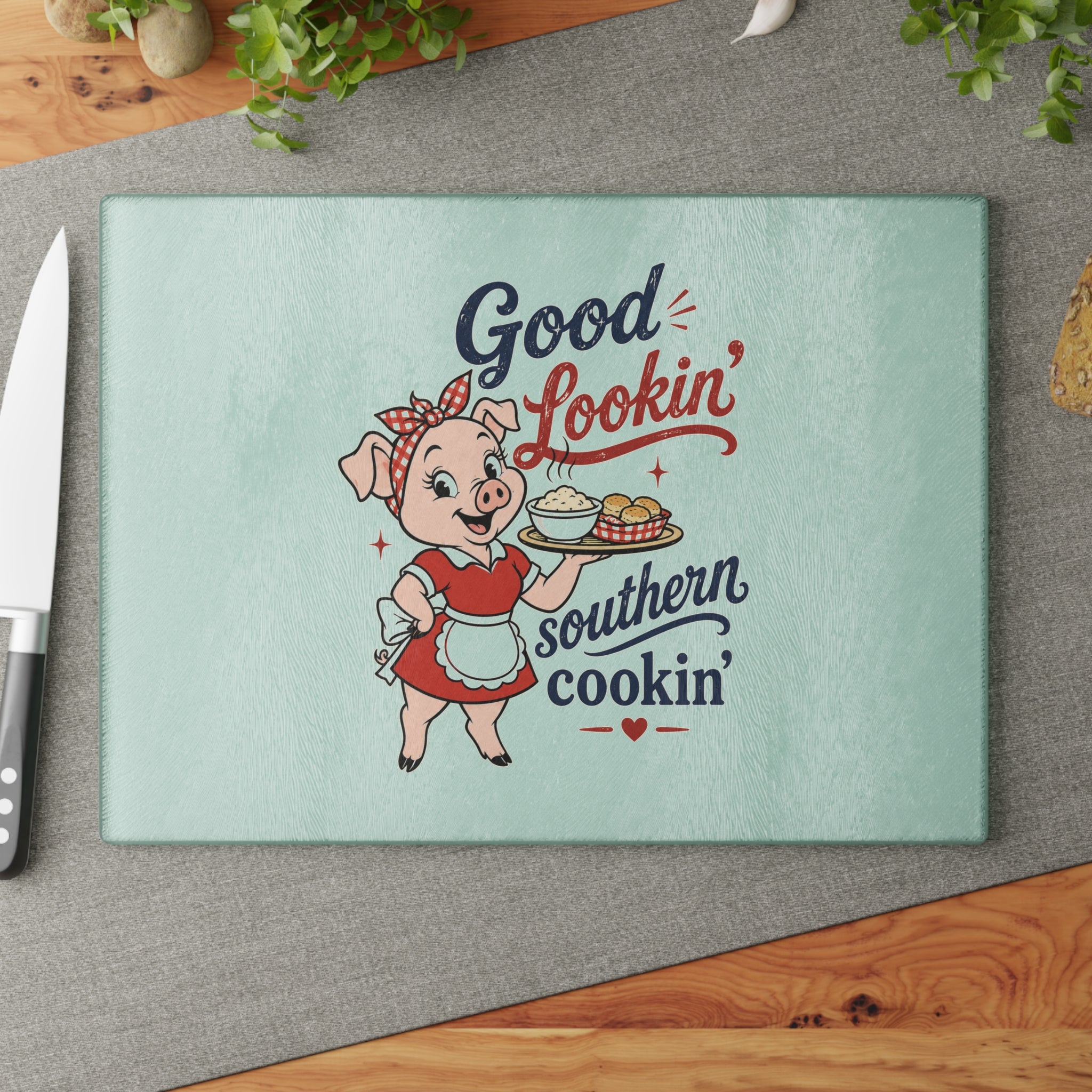 Good Lookin' Southern Cookin' - Glass Cutting Board