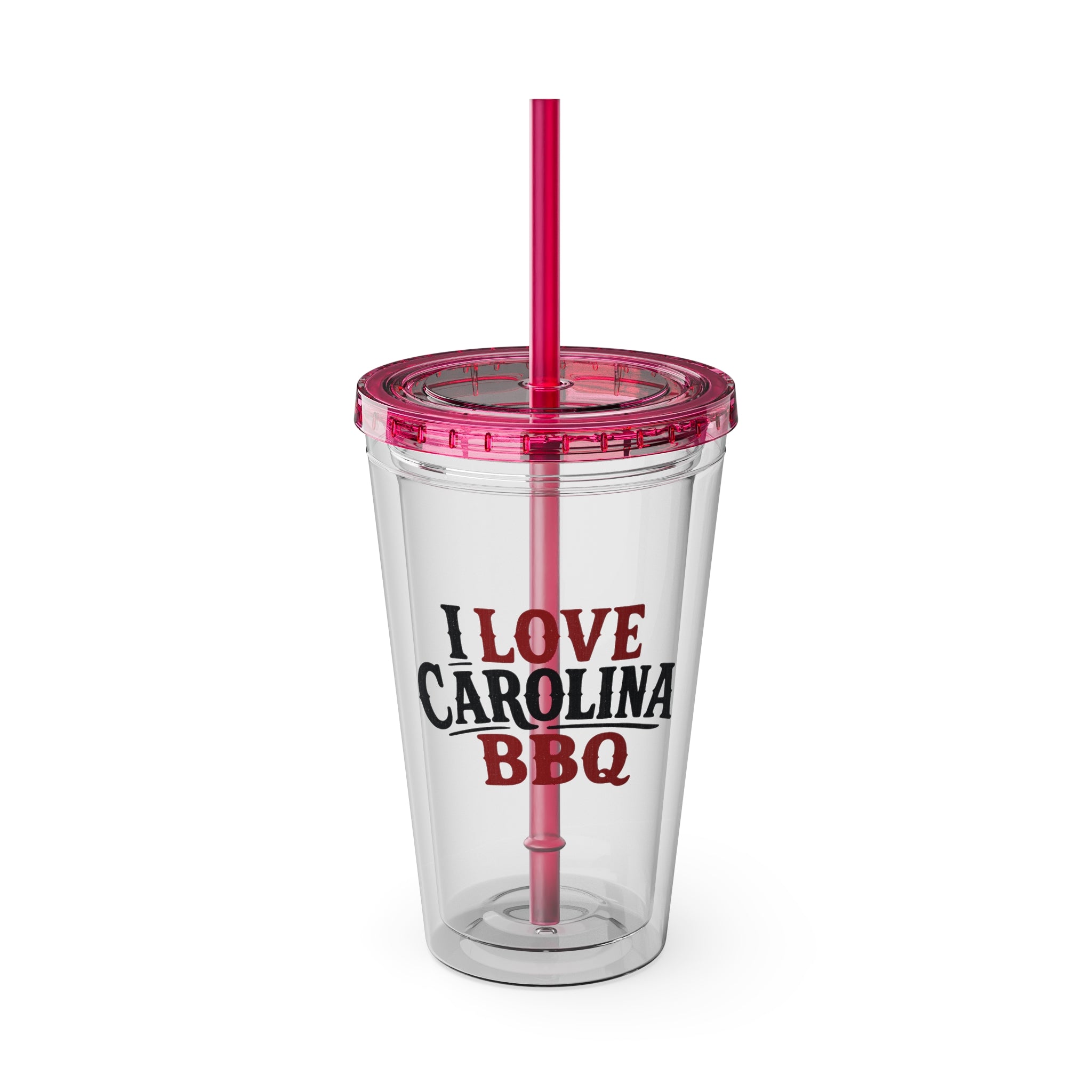 I Love Carolina BBQ - Clear Tumbler