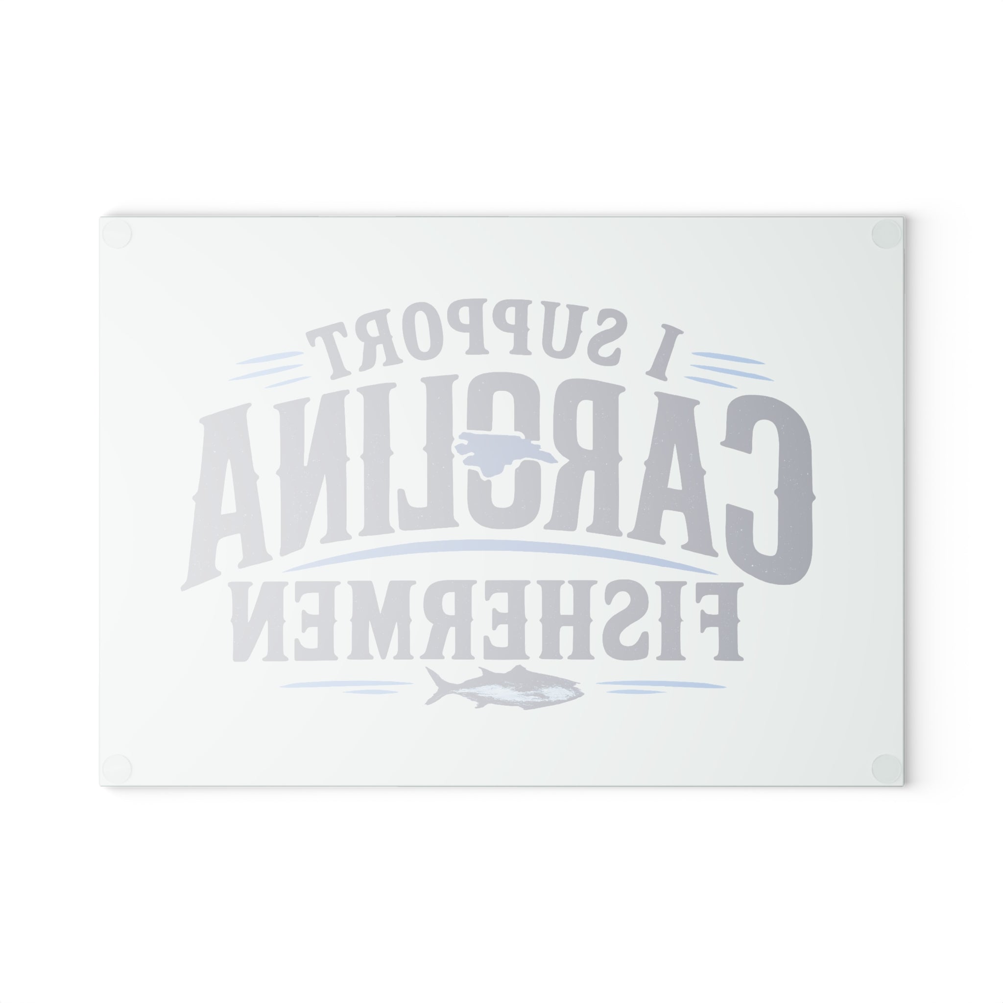 Support Carolina Fishermen - Glass Cutting Board
