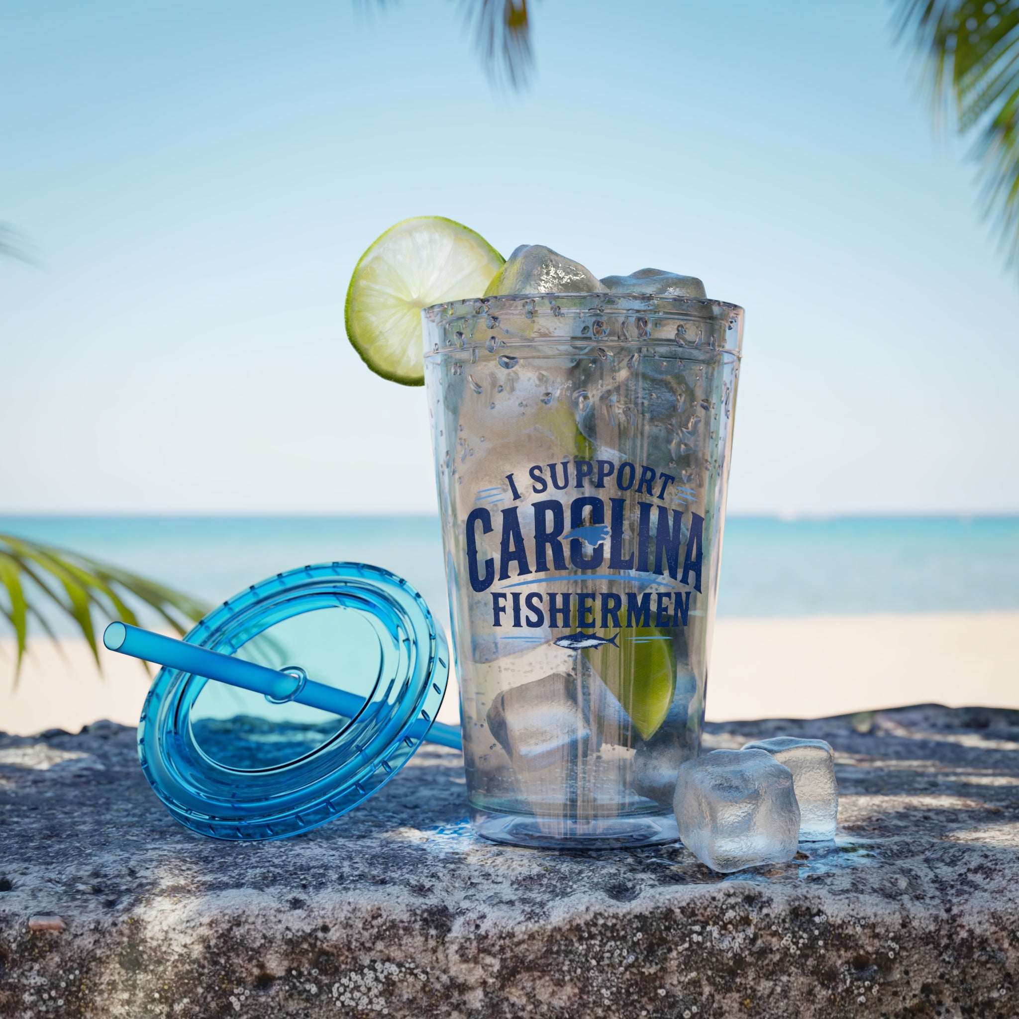 I Support Carolina Fishermen - Clear Tumbler