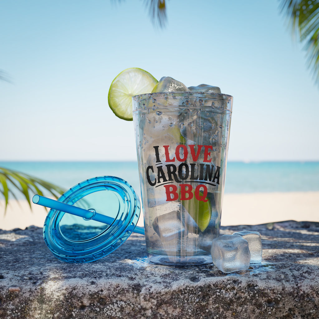I Love Carolina BBQ - Clear Tumbler