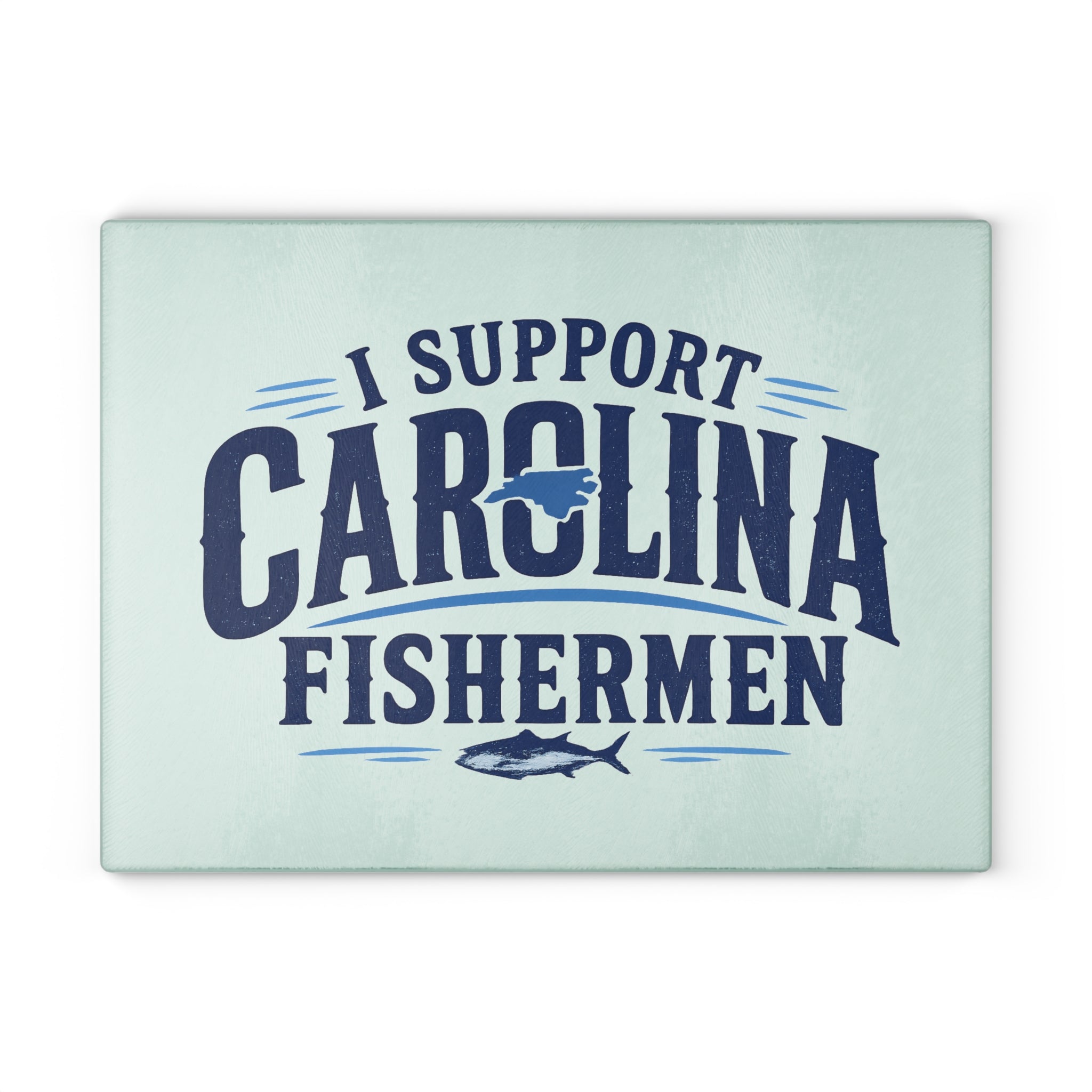 Support Carolina Fishermen - Glass Cutting Board