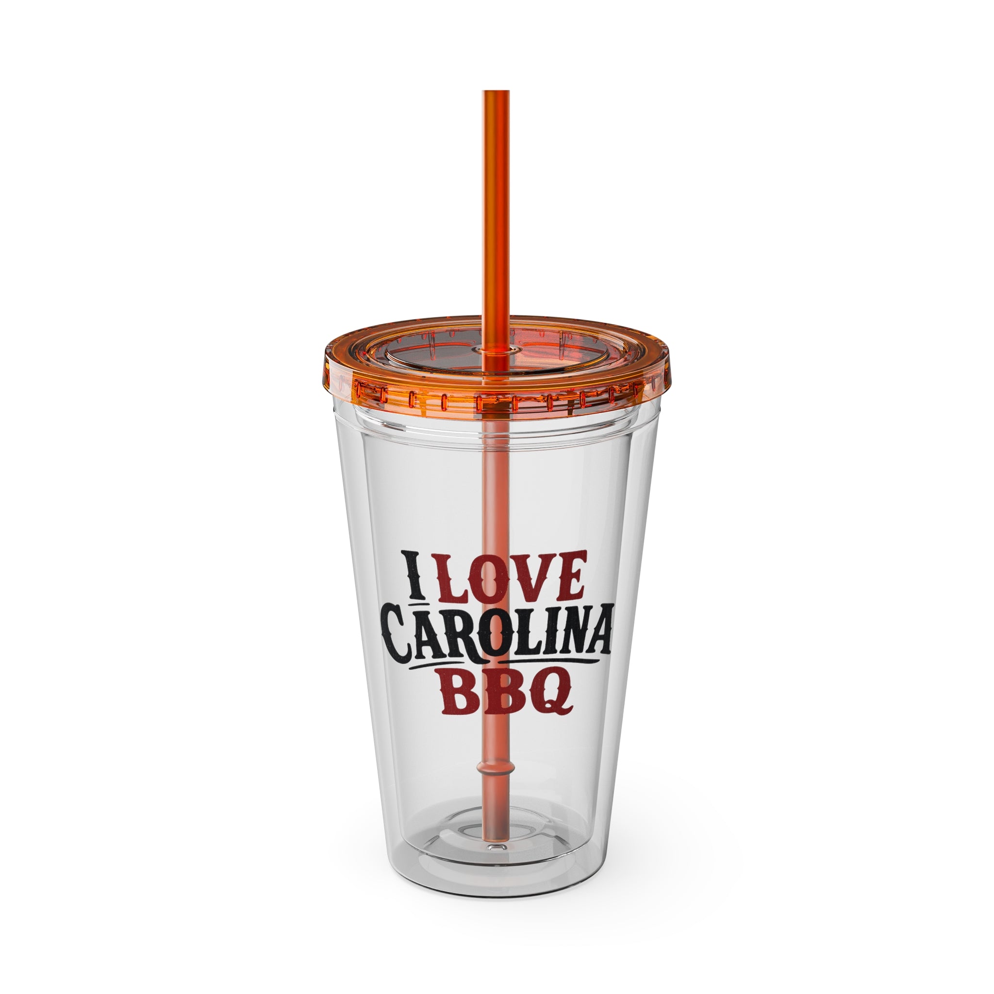 I Love Carolina BBQ - Clear Tumbler