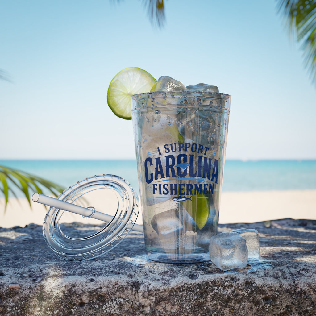 I Support Carolina Fishermen - Clear Tumbler
