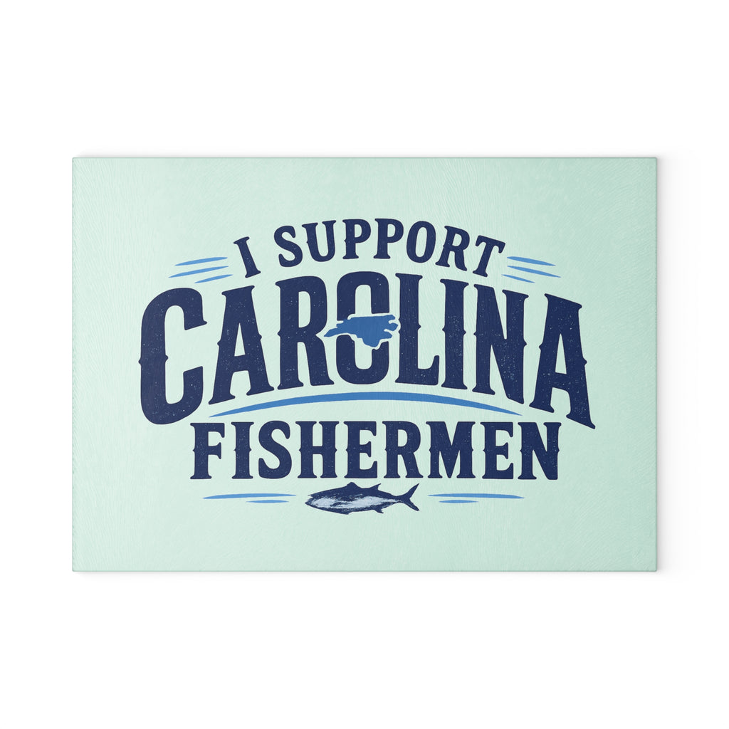 Support Carolina Fishermen - Glass Cutting Board