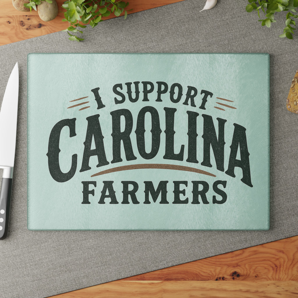 Support Carolina Farmers - Glass Cutting Board